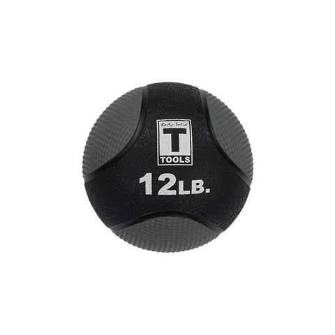 Rubber Medicine Ball - 12 Lb Black